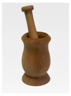 Produktbild von Holzmörser mit Stößel für die Zerkleinerung von Gewürzen und Kräutern