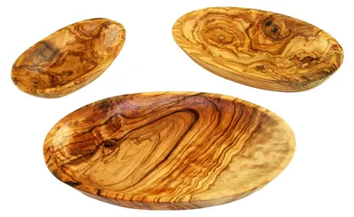 Produktbild von D.O.M.® Ovales Schalen-Set aus Olivenholz, 3 Stück