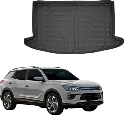 Produktbild von SCOUTT | Kofferraumwanne Laderaumwanne Kompatibel mit SsangYong Korando ab 2020, mit Hoher Rand, Kofferraum-Schutzmatte, Geriffelt, Aufrollbar, Schwarz