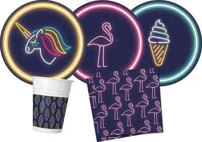 Produktbild von 36-teiliges Party Set NEON Summer