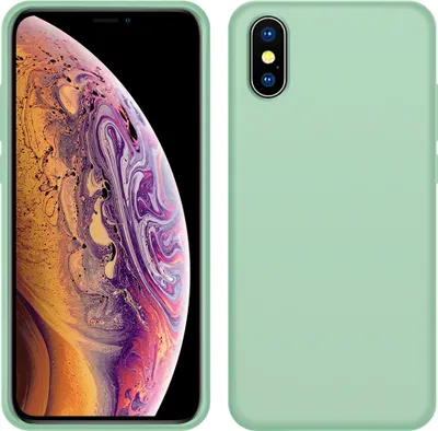 Image de Coque pour iPhone XS Max, coque de protection en silicone liquide résistante aux chocs et aux rayures pour iPhone XS Max vert