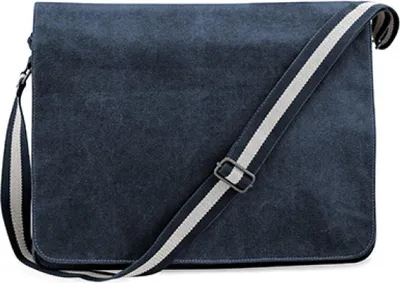 Immagine prodotto di Quadra QD610 | Borsa da spedizione in tela vintage / Borsa a tracolla - Colore: Vintage Oxford Navy - Dimensioni: 40 x 30 x 12 cm