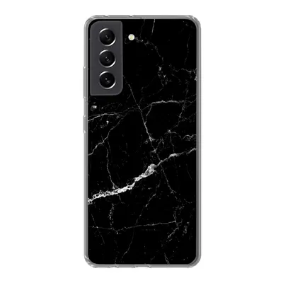 Produktbild von MuchoWow® Handyhülle Schutzhülle Hülle für Samsung Galaxy S21 FE Marmor - Schwarz - Marmoroptik - Weiß - Luxus - Stein Silikon Softcase Handy Hülle - Mobiltelefonhülle