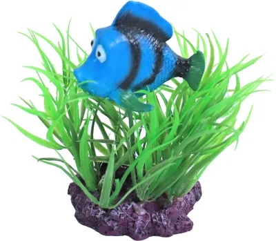 Productafbeelding van De Boon Aquarium ornament plant met doktersvis | 10 cm | schuilplek