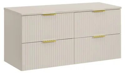 Immagine prodotto di Set da bagno NOXERA 120 cm – Marrone Congo – Mobile con 4 cassetti + piano per lavabo