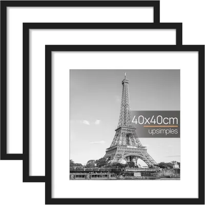 Image de Lot de 3 cadres photo de 40x40 cm, couleur noire