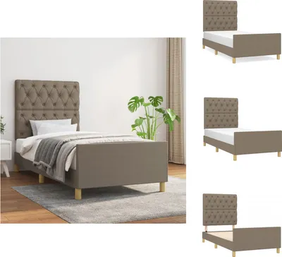 Produktbild von vidaXL Bettgestell mit Kopfteil Taupe 80x200 cm Stoff -  Betten & Bettgestelle
