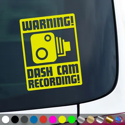Produktbild von PantherPixel Dash Cam Aufkleber Warnung Kamera Videoufnahme Sticker Auto Geschenkidee Farbe Neon-Gelb