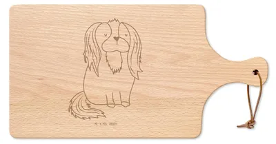 Produktbild von Mr. & Mrs. Panda Schneidebrett Hund Cavalier King Charles Spaniel - Transparent - Geschenk, Spruch, Cockerspaniel, Schlappohren, Frühstücksbrettchen, tranchierbrett