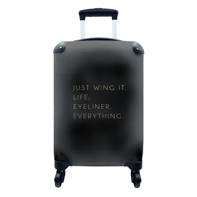 Produktbild von MuchoWow® Koffer Handgepäck Trolley Rollkoffer Kleine Reisekoffer mit 4 Rollen - Zitate - Motivation - Gold - Schwarz - Cabin Size < 55x40x23 cm & 55x40x20 cm - Fotokoffer - Kabinenkoffer - Boardgepäck - Reise-Box - Reisekoffer - Reisegepäck - Koffer mit Bild - Trolley für Kinder