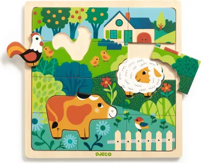 Produktbild von Holzpuzzle Tiere vom Bauernhof, Djeco