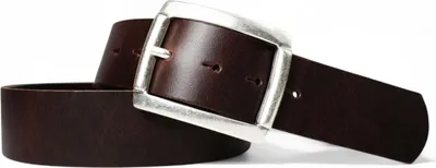 Produktbild von FRONHOFER robuster Herren Ledergürtel mattsilberne rechteckige Gürtelschnalle, Vollleder 4,5 cm