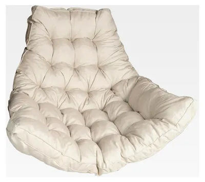 Produktbild von Hängesessel Kissen - Auflage für Rattan- und Polyrattan-Hängeschaukeln - Polster, Sitzauflage für Hängekörbe - Dicke 13 cm, UV-beständig, wasserdicht, für Outdoor/Indoor - Cremefarben