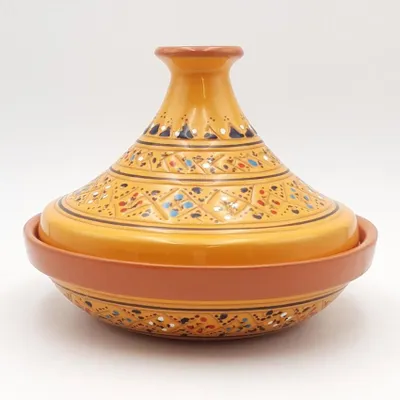 Zdjęcie produktu dla Indywidualny rozkloszowany tajine Marrakech Yellow - D 22 cm