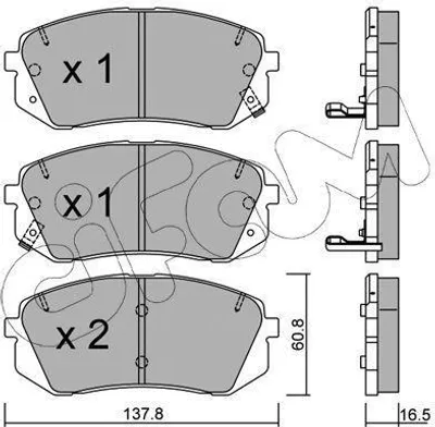 Produktbild von CIFAM 822-783-0 Bremsbeläge Satz Vorne Bremsklötze für HYUNDAI Tucson (TL, TLE) für KIA SPORTAGE (SL)