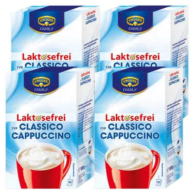 Produktbild von Krüger Cappuccino Classico Laktosefrei mit extra Schaum 150g, 4er Pack