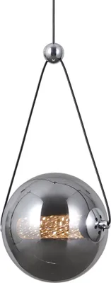 Zdjęcie produktu dla Lampa wisząca nowoczesna do salonu kuchni chrom dymiona szklana kula ciepła barwa LED 6W RASTIA Italux