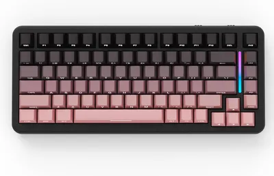 Image de Clavier mécanique, 75%, sans fil, RGB, tri-mode, batterie 4000 mAh - Dégradé rose
