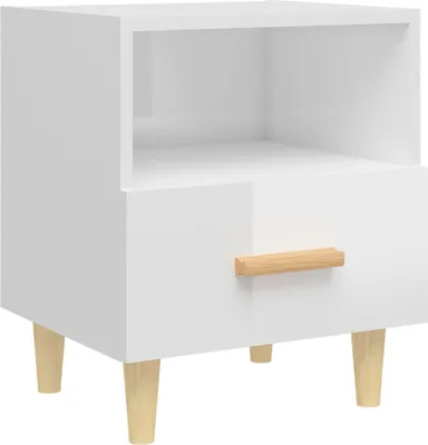 Obrázek produktu pro Noční stolek bílý s vysokým leskem 40 x 35 x 47 cm