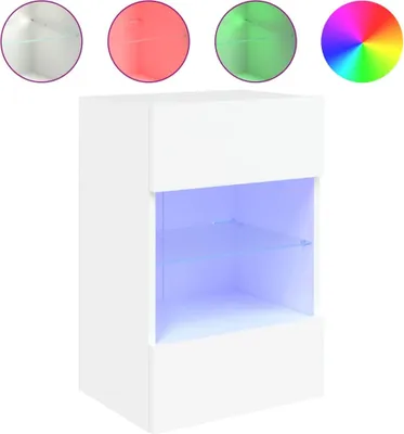 Produktbild von vidaXL TV-Wandschrank mit LED-Leuchten Weiß 40x30x60,5 cm