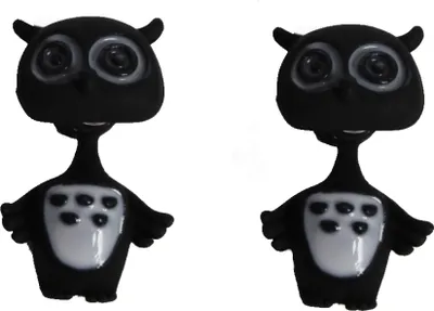 Produktbild von 3D Eule Ohrstecker Ohrringe in der Farbe Schwarz