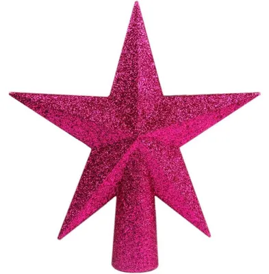Produktbild von Weihnachtsbaumspitze Glitzerstern 11 cm Knallpink
