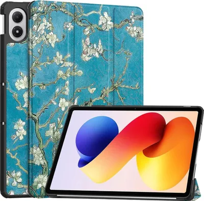 Produktbild von Xiaomi Redmi Pad 2 Pro Hülle - Coverup Tri-Fold Ständer Klapphülle mit Schlaf/Wach-Funktion - Blüte