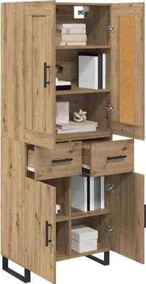 Produktbild von vidaXL Highboard Artisan-Eiche 69,5 x 34 x 180 cm Holzwerkstoff