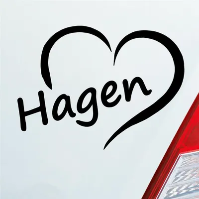 Produktbild von Auto Aufkleber Hagen Herz Stadt City Liebe Love Heimat 11x8 cm Schwarz Matt Sticker Heckscheibenaufkleber
