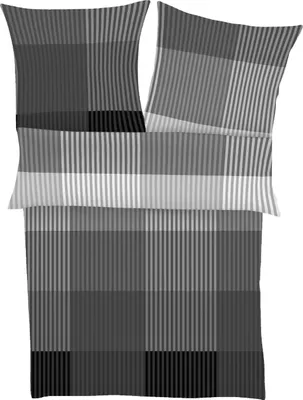 A set of bedding, including two pillowcases and a duvet cover, displayed against a white background.