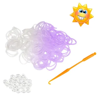 Produktbild von Mucola Loom Bänder Lila Glow in the Sun Leuchteffekt 600 Stück – DIY Gummibänder