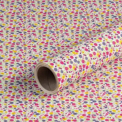 Produktbild von Geschenkpapier Millefiori,  Pink, Lila, Gelb, 0,7 x 10 m - Geburtstag