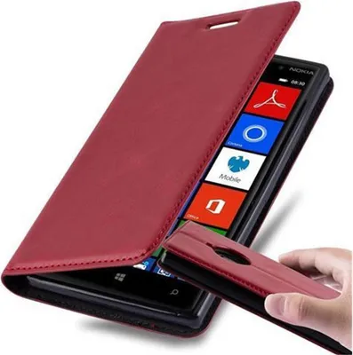 Produktbild von Cadorabo Hülle für Nokia Lumia 830 Schutz Hülle in Rot Handyhülle Etui Case Cover Magnetverschluss
