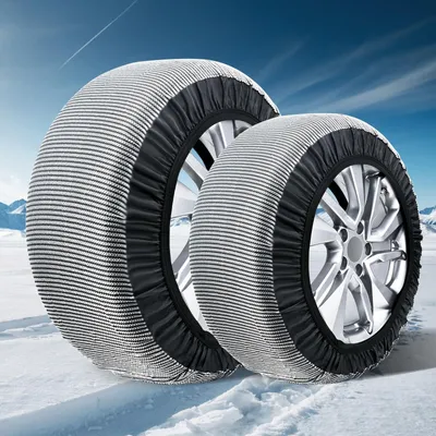 Productafbeelding van Sneeuwkettingen sneeuwsokken - Textiel voor auto's - Set van 2 - Starthulp XXL