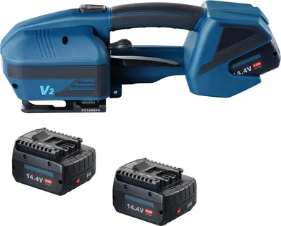 Zdjęcie produktu dla SucceBuy Elektryczna wiązarka do taśm PP-PET 0,35"-0,63", wyświetlacz cyfrowy, zasilanie akumulatorowe 2 x 4000 mAh, automatyczne narzędzie do wiązania taśmą opakowań, palet, pudełek