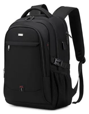 Produktbild von Wasserdichter Anti-Diebstahl Rucksack 15,6 Zoll Laptop Herren Schwarz mit USB-Anschluss & Zahlenschloss