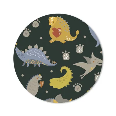 Produktbild von MuchoWow® Mauspad Mousepad Dino - Kinder - Schnittmuster - Jungen - Mädchen - Dinosaurier 40x40 cm - Mousepads - Maus Mat - Pad - Mausunterlage - Schreibtisch Accessoires