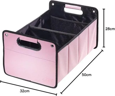 Image de Boîte de rangement pour voiture - 1 pièce - Rose - Polyester