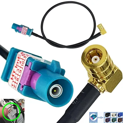 Produktbild von Antennenadapter Fakra Z (M) auf SMB (F) 90° kompatibel mit DAB+ GPS Navi