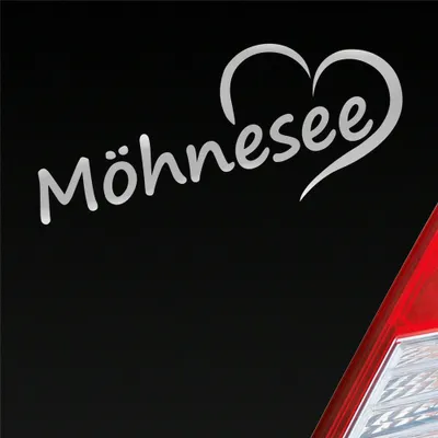 Produktbild von Auto Aufkleber Möhnesee Sauerland HSK Soest Herz Stadt Liebe Love 20x8 cm Silber Sticker Heckscheibenaufkleber