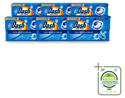 Produktbild von 6 x Dash All-in-1 Pods mit Lenor Frische Meeresbrise für Weißes und Buntes - Großpackung - 6 Stücke