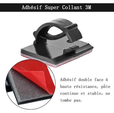 Productafbeelding van PolkaHome® 100 stuks zelfklevende kabelclips kabelhouder voor kabelorganisatie, zwart