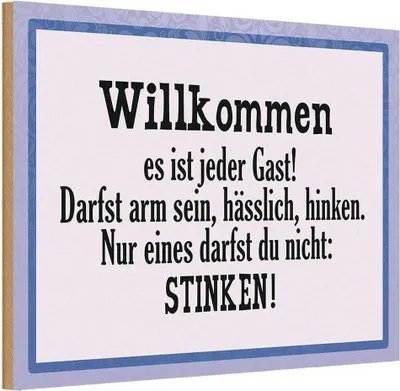 Produktbild von vianmo Holzschild 12x18 cm Willkommen es ist jeder Gast Dekoration