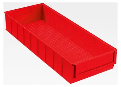 Produktbild von Industriebox, 500x183x81 mm, rot, robuste Kunststoffaufbewahrungsbox, stapelbar, geeignet für die Industrie