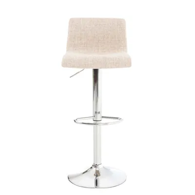 Produktbild von CLP 2er Set Barhocker Hover Stoff höhenverstellbar und drehbar creme Gestell Farbe chrom