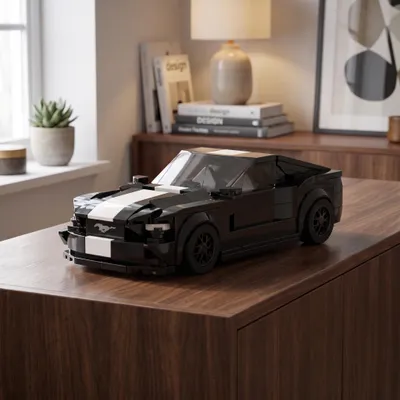 Produktbild von MOC Muskel-Sportwagen Klemmbaustein Bausatz 340 Teile Rennwagen Modell Auto-Bausteine Lernspielzeug Kinder