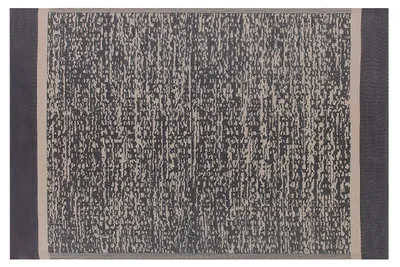 Produktbild von BELIANI Teppich Schwarz/Beige Polypropylene 160x230 cm Outdoor Indoor Matte modernes Muster Rechteckig Kurzflor Gartenaccessoires Terrasse Wohnzimmer