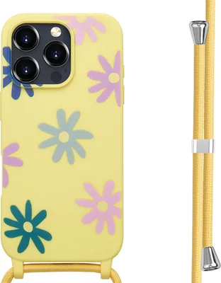 Produktbild von imoshion SilikonHülle design mit Band iPhone 16 Pro - Yellow Flower Distance