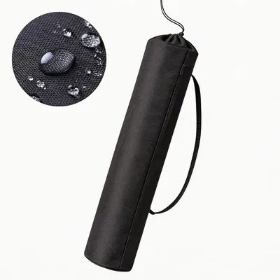 Produktbild von Tragehülle für Yogamatte aus 600D Oxford Stoff - Robuste Transporttasche mit verstellbarem Gurt & Kordelzug, wasserabweisend, Größe 22x80cm, schwarz