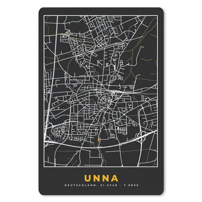 Produktbild von MuchoWow® Mauspad Mousepad Deutschland - Schwarz und Gold - Unna - Stadtplan - Karte 40x60 cm - Mousepads - Maus Mat - Pad - Mausunterlage - Schreibtisch Accesoire